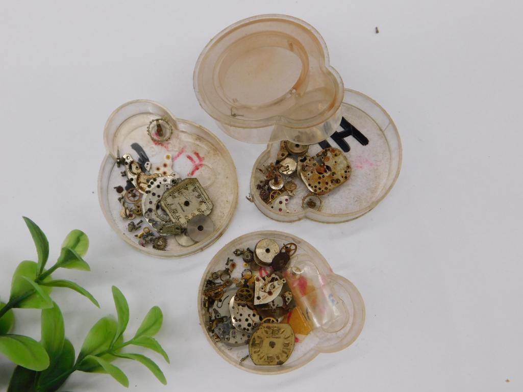 Vintage Watch Parts in Plastic Cases WATCHMAKER WATCHMAKING TOOLS: Vintage Watch Parts in Plastic Cases WATCHMAKER WATCHMAKING TOOLS