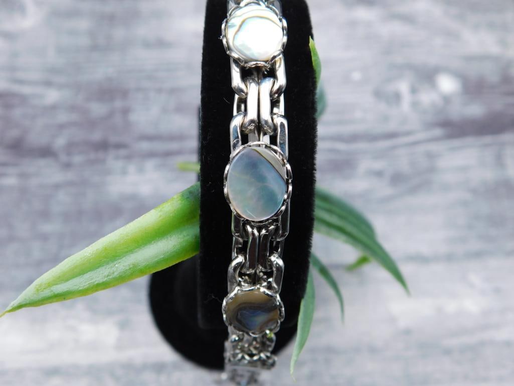 ABALONE STONE BRACELET ROCK STONE LAPIDARY SPECIMEN (1 of 2)