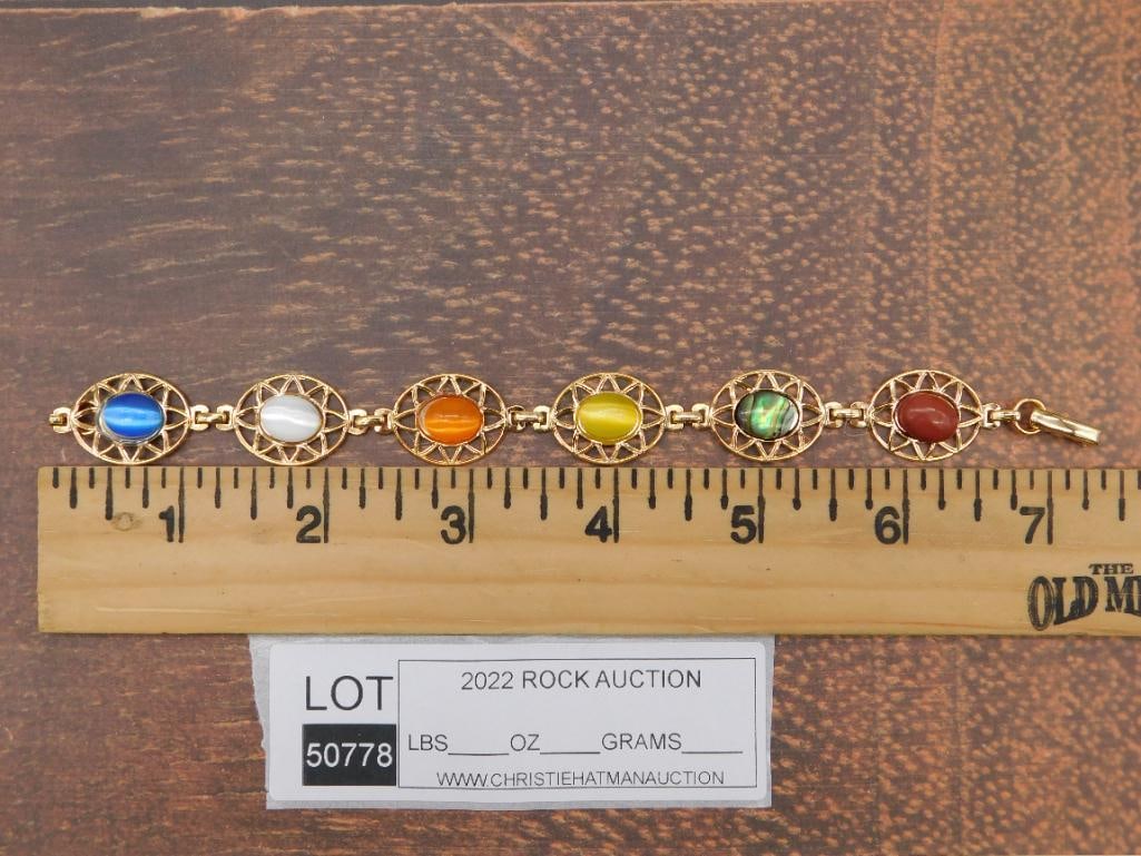 MIXED STONE BRACELET ROCK STONE LAPIDARY SPECIMEN: MIXED STONE BRACELET ROCK STONE LAPIDARY SPECIMEN