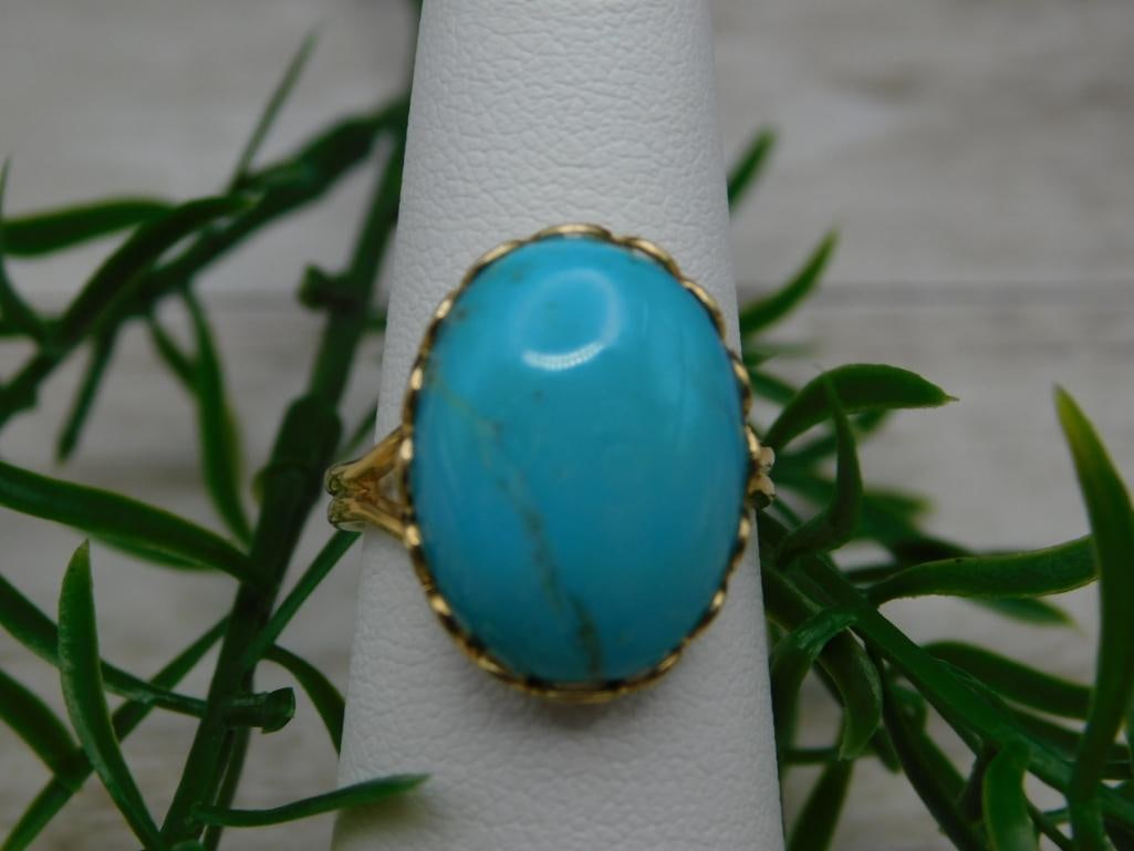 TURQUOISE RING ROCK STONE LAPIDARY SPECIMEN (1 of 2)