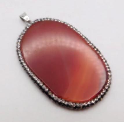 CARNELIAN PENDANT ROCK STONE LAPIDARY SPECIMEN (1 of 2)