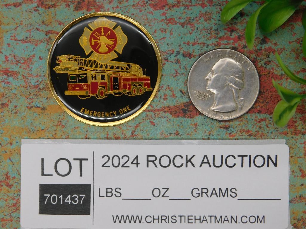 FIRE DEPARTMENT MEDALLION CABOCHON - 2