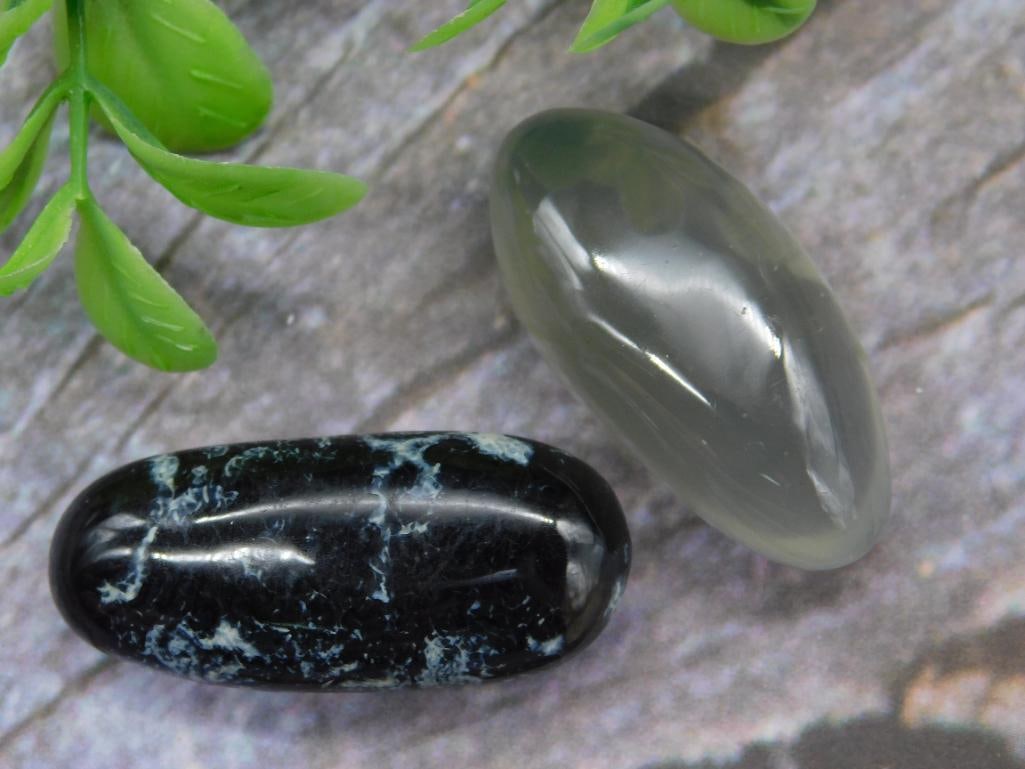 Black and Gray Polished Stone Pair: Black and Gray Polished Stone Pair