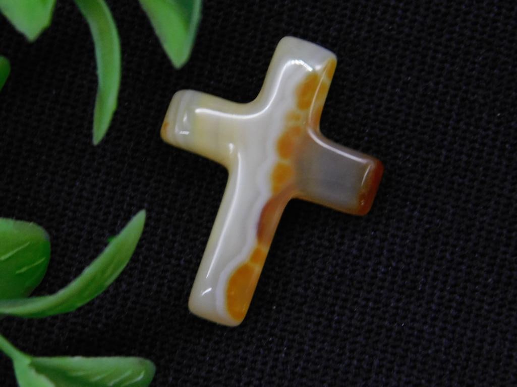 AGATE CROSS ROCK STONE LAPIDARY SPECIMEN: AGATE CROSS ROCK STONE LAPIDARY SPECIMEN