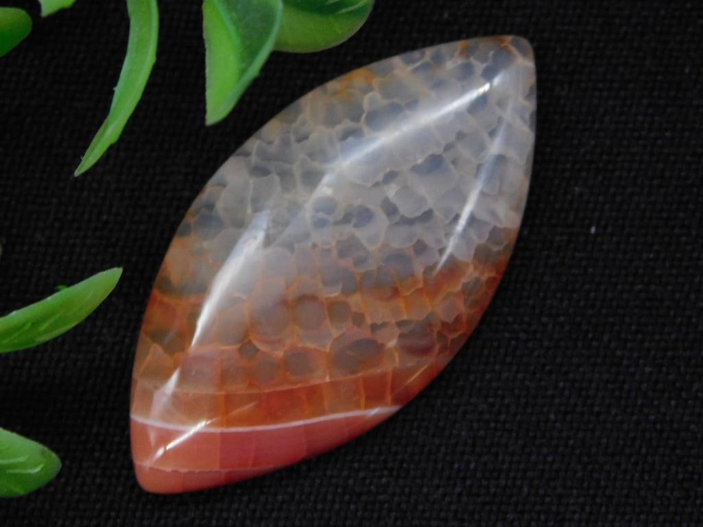 FIRE AGATE CABOCHON ROCK STONE LAPIDARY SPECIMEN (1 of 2)