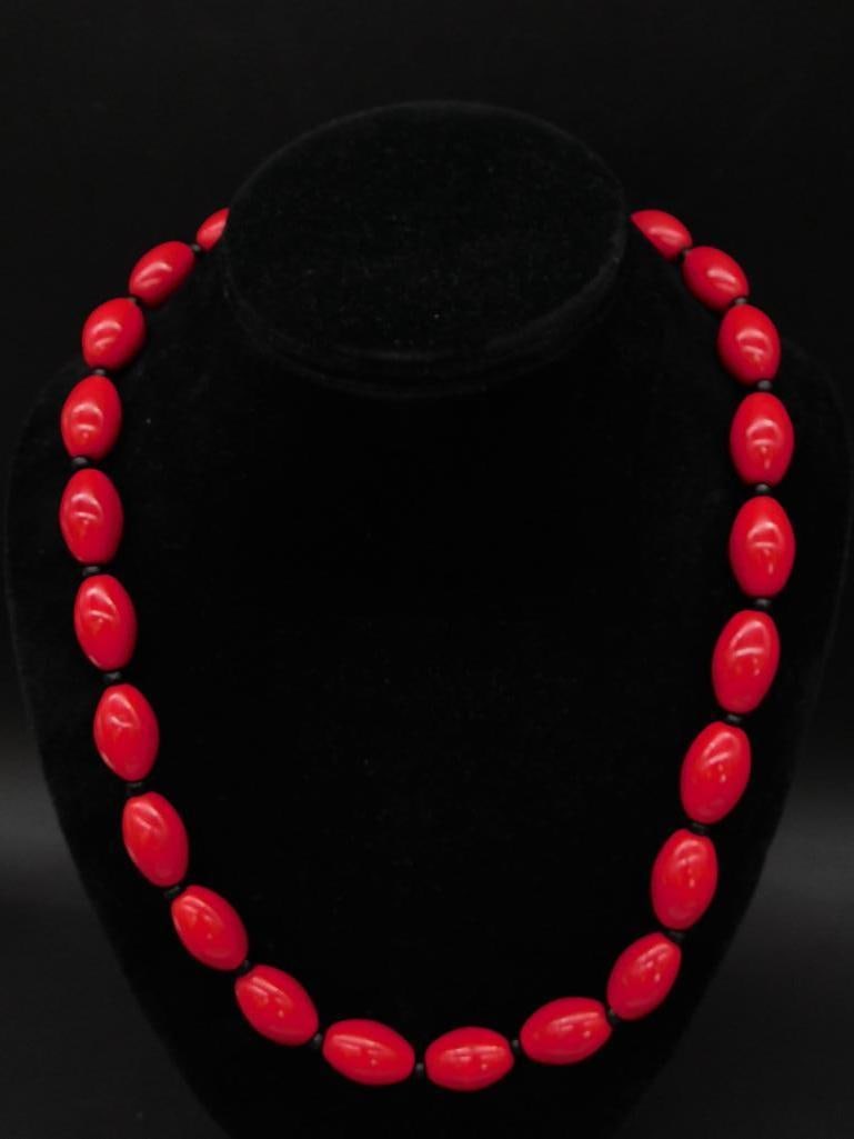 STONE BEADED NECKLACE ROCK STONE LAPIDARY SPECIMEN (1 of 2)