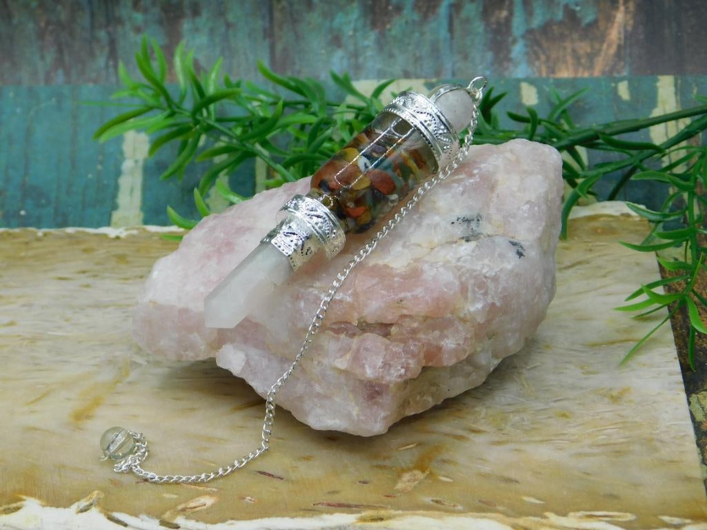 MIXED STONE PENDULUM ROCK STONE LAPIDARY SPECIMEN: MIXED STONE PENDULUM ROCK STONE LAPIDARY SPECIMEN