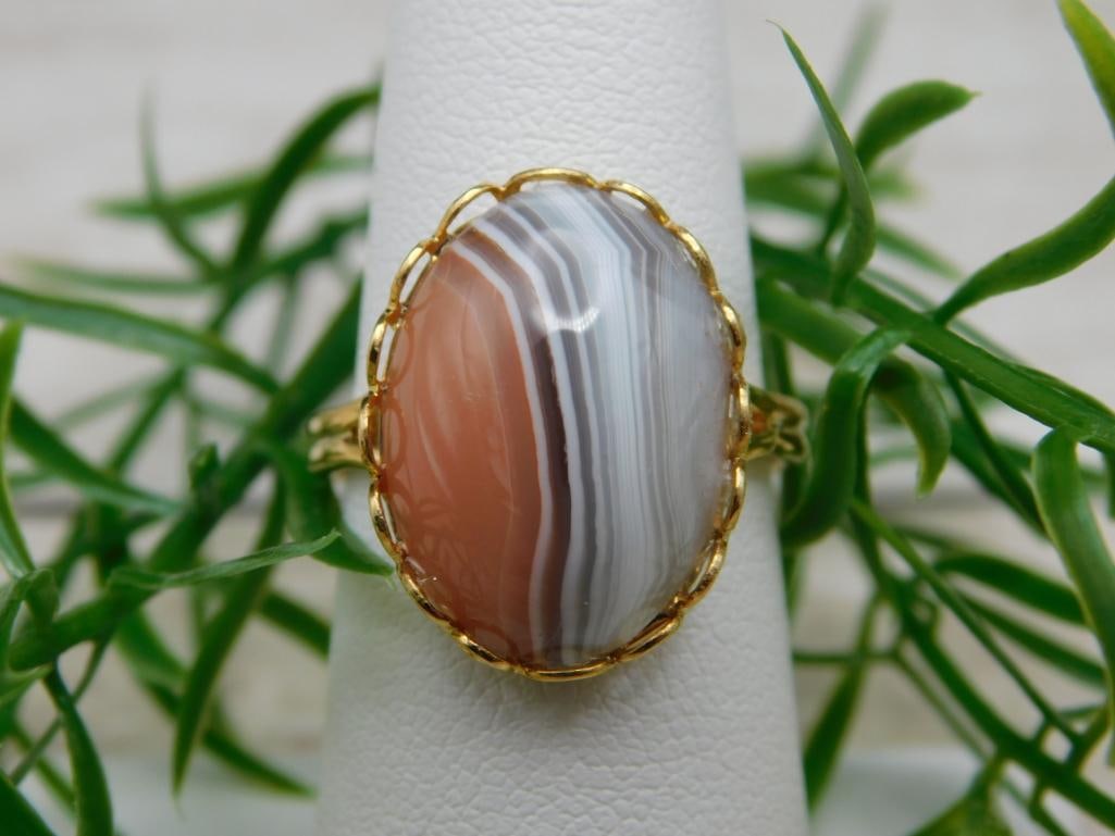 BANDED AGATE RING ROCK STONE LAPIDARY SPECIMEN (1 of 2)