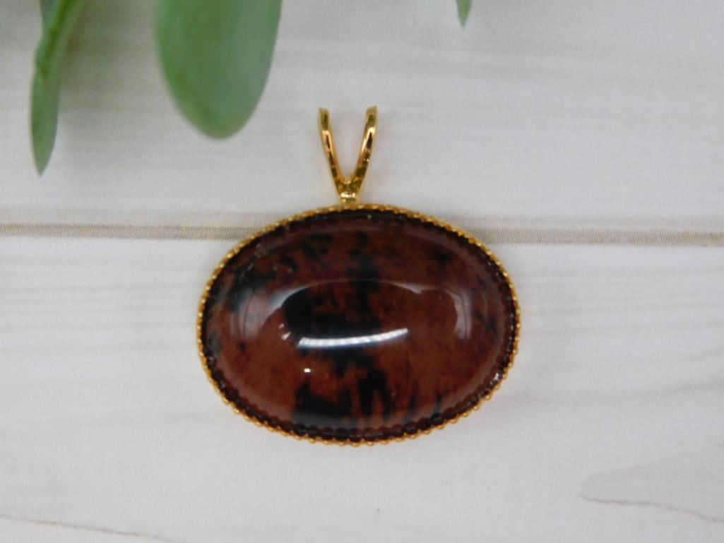 MAHOGANY OBSIDIAN PENDANT ROCK STONE LAPIDARY SPECIMEN (1 of 2)