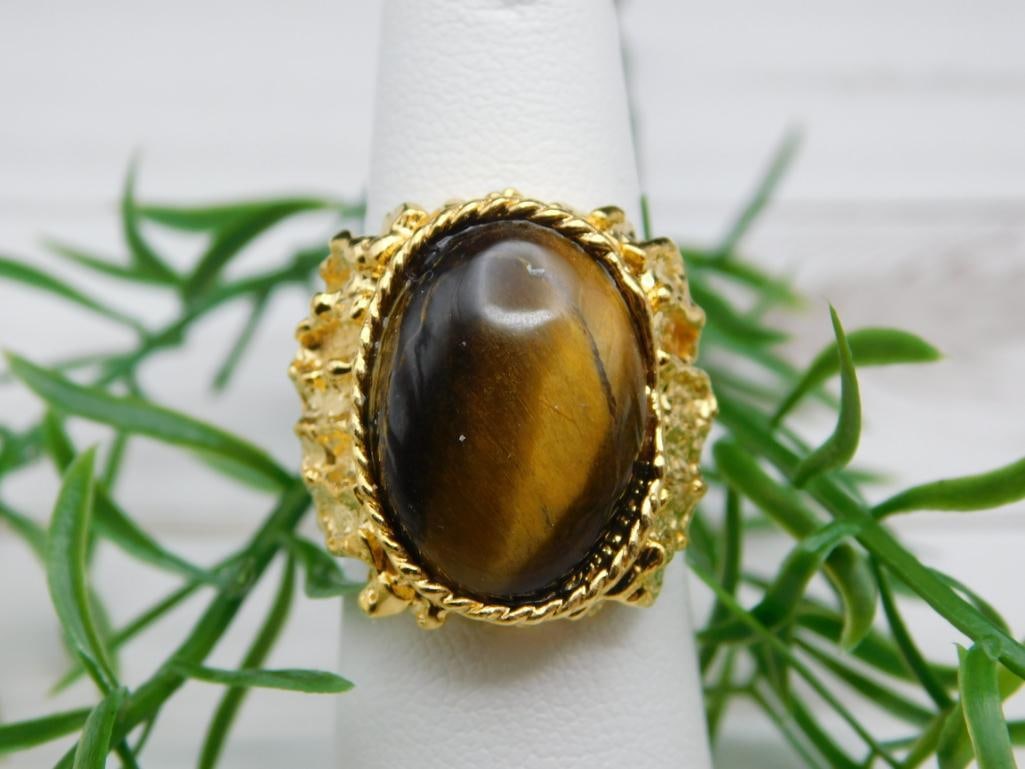 TIGERS EYE RING ROCK STONE LAPIDARY SPECIMEN (1 of 2)