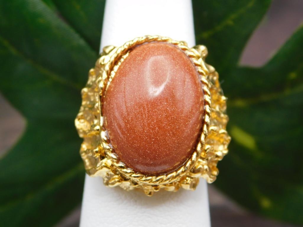GOLDSTONE RING ROCK STONE LAPIDARY SPECIMEN (1 of 2)