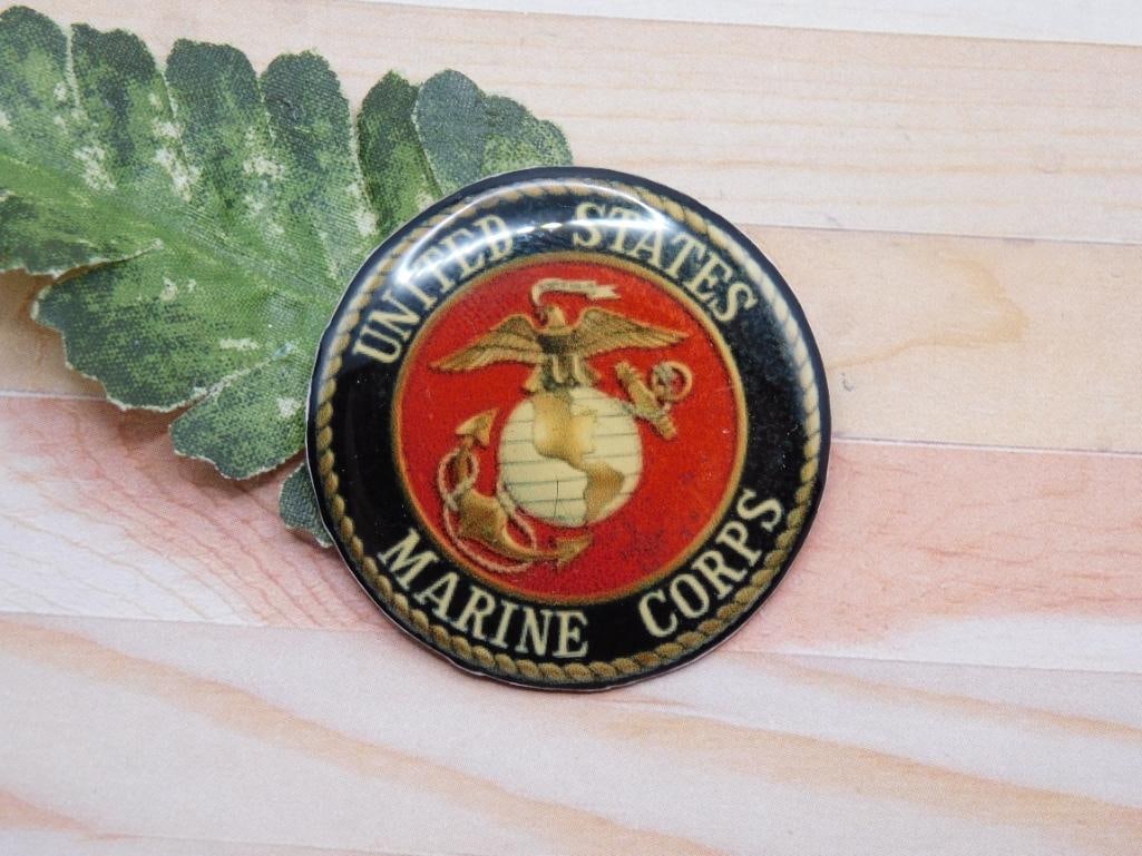 UNITED STATES MARINE CORPS CABOCHON ROCK STONE LAPIDARY SPECIMEN (1 of 2)