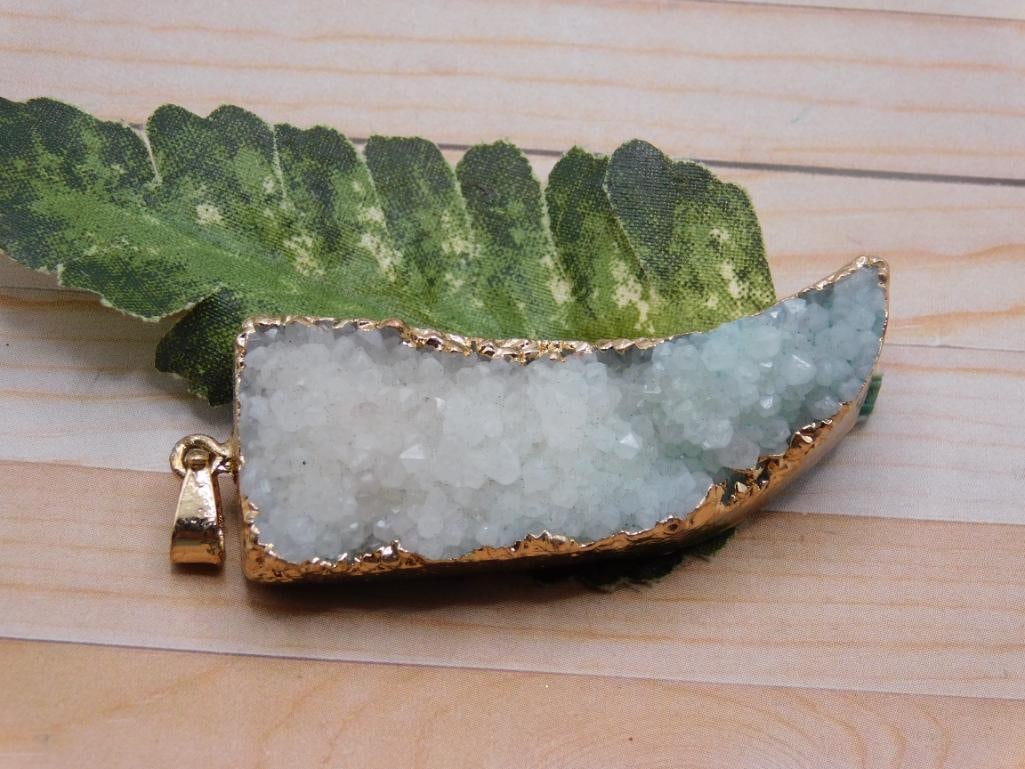 DRUZY QUARTZ PENDANT ROCK STONE LAPIDARY SPECIMEN (1 of 2)