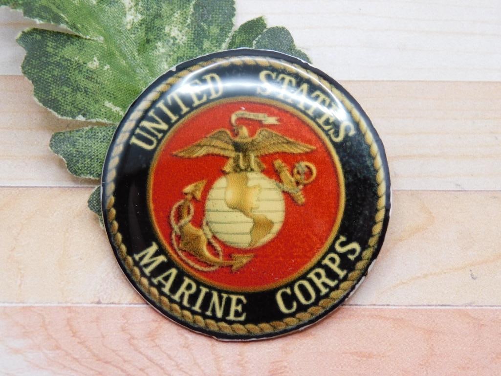 UNITED STATES MARINE CORPS CABOCHON ROCK STONE LAPIDARY SPECIMEN (1 of 2)