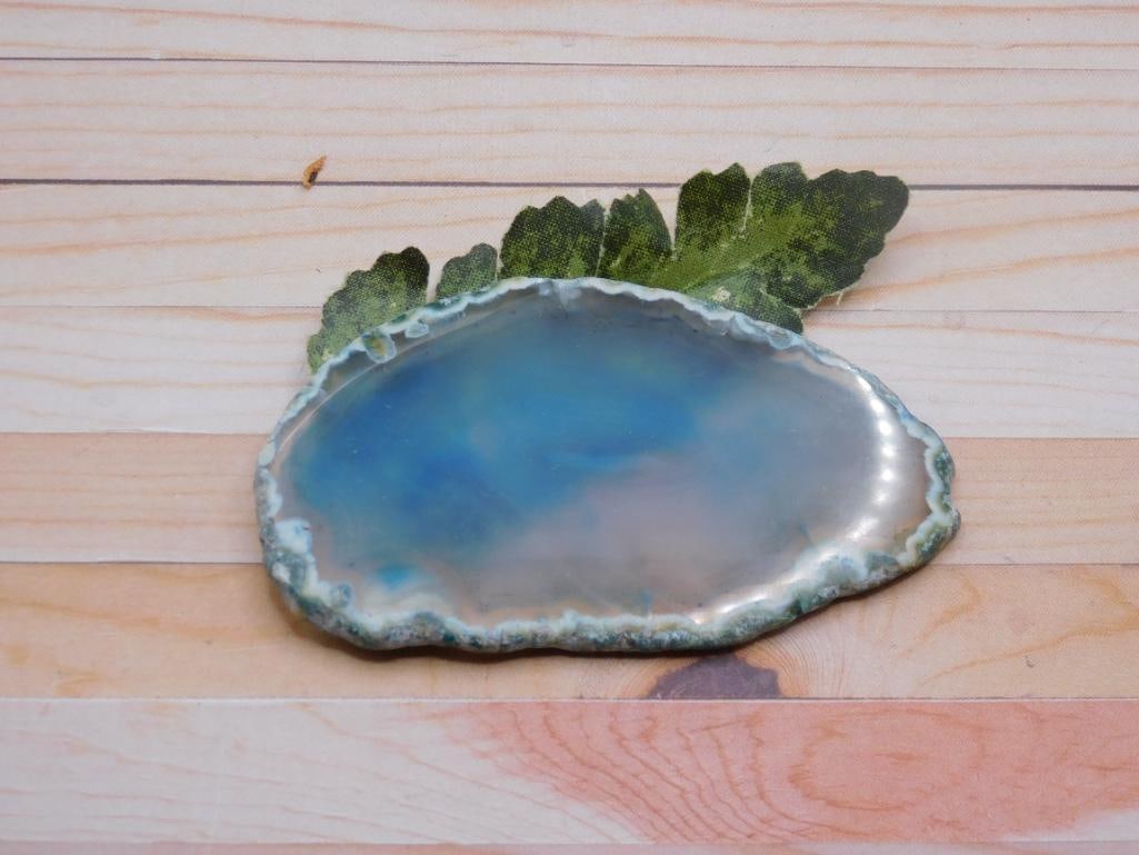 AGATE SLICE ROCK STONE LAPIDARY SPECIMEN (1 of 2)