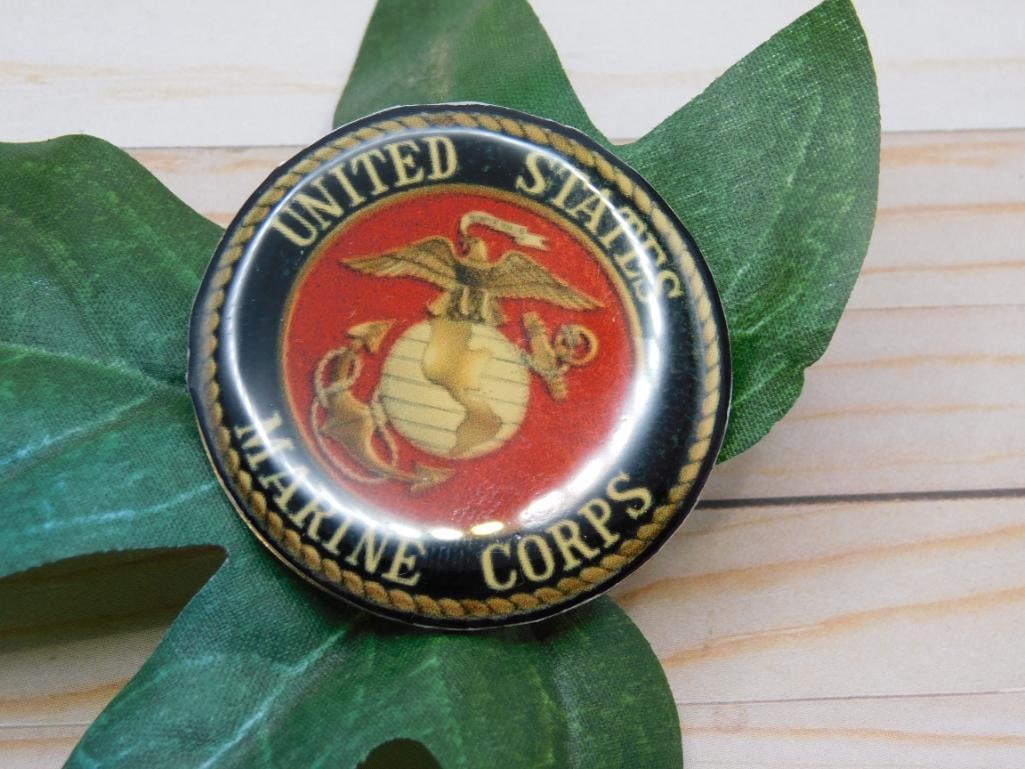 UNITED STATES MARINE CORPS CABOCHON ROCK STONE LAPIDARY SPECIMEN (1 of 2)