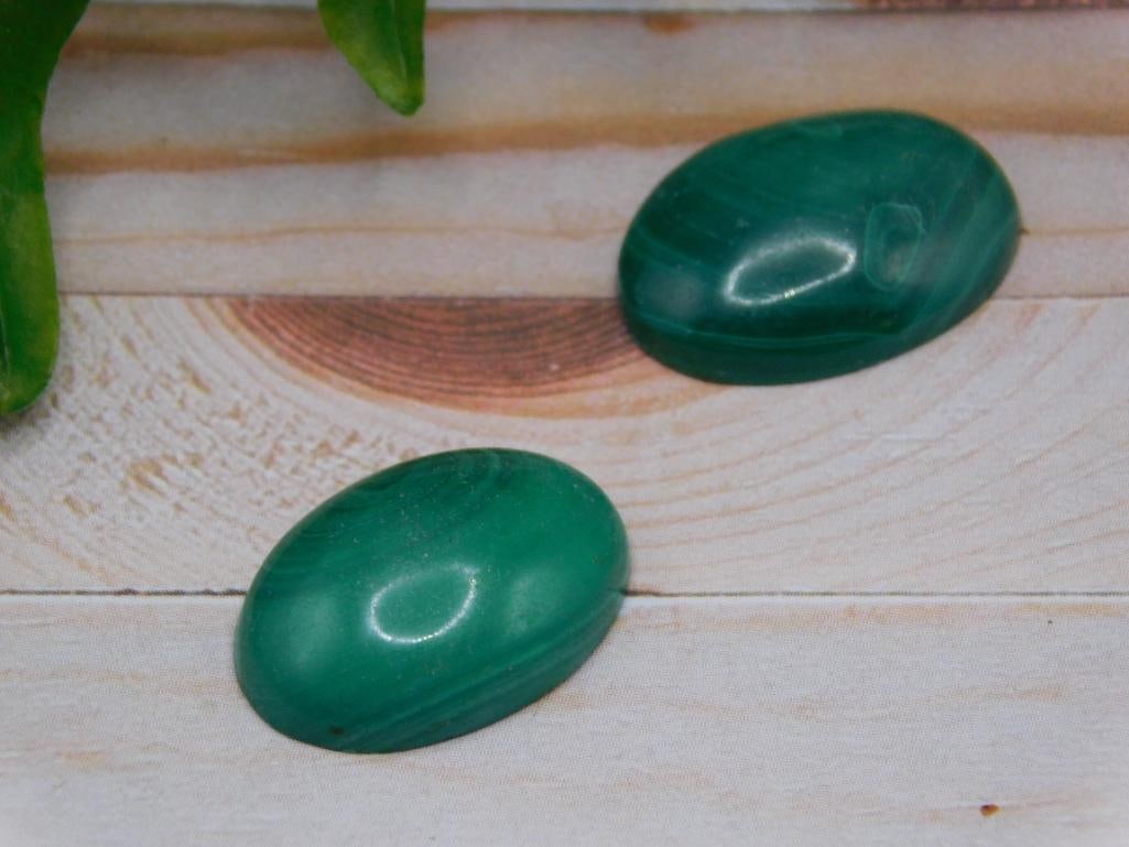 MALACHITE CABOCHONS ROCK STONE LAPIDARY SPECIMEN (1 of 2)