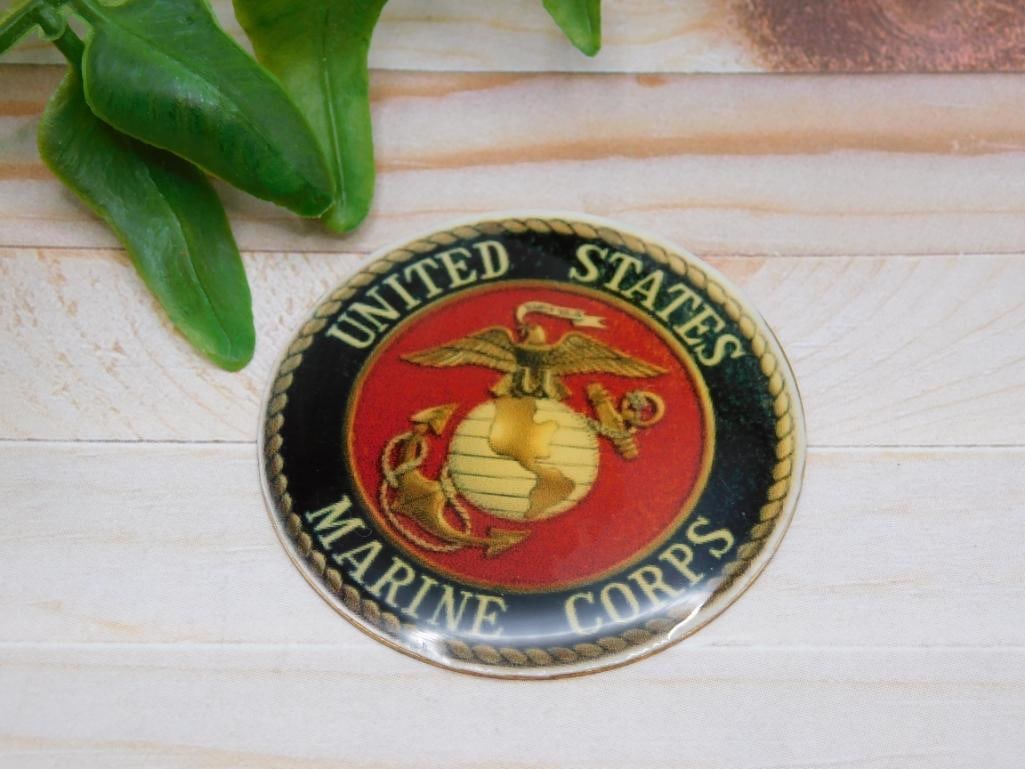 UNITED STATES MARINE CORPS CABOCHON ROCK STONE LAPIDARY SPECIMEN: UNITED STATES MARINE CORPS CABOCHON ROCK STONE LAPIDARY SPECIMEN