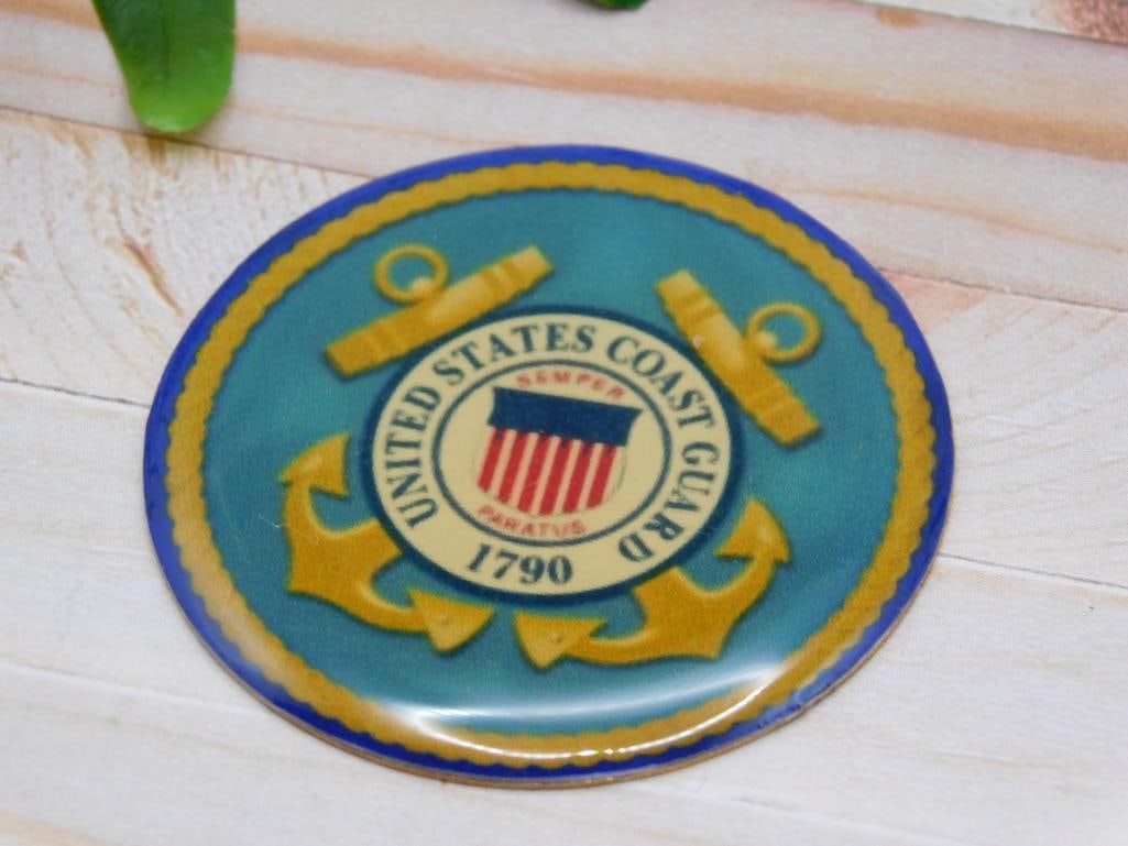 UNITED STATES COAST GUARD CABOCHON ROCK STONE LAPIDARY SPECIMEN (1 of 2)