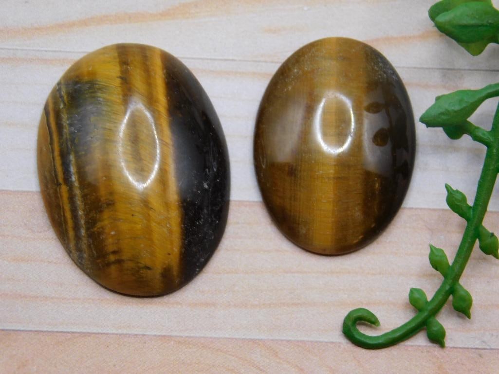 TIGERS EYE CABOCHONS ROCK STONE LAPIDARY SPECIMEN (1 of 2)