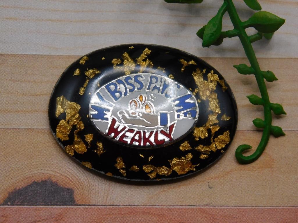 GOLD FLECKED MY BOSS CABOCHON ROCK STONE LAPIDARY SPECIMEN: GOLD FLECKED MY BOSS CABOCHON ROCK STONE LAPIDARY SPECIMEN