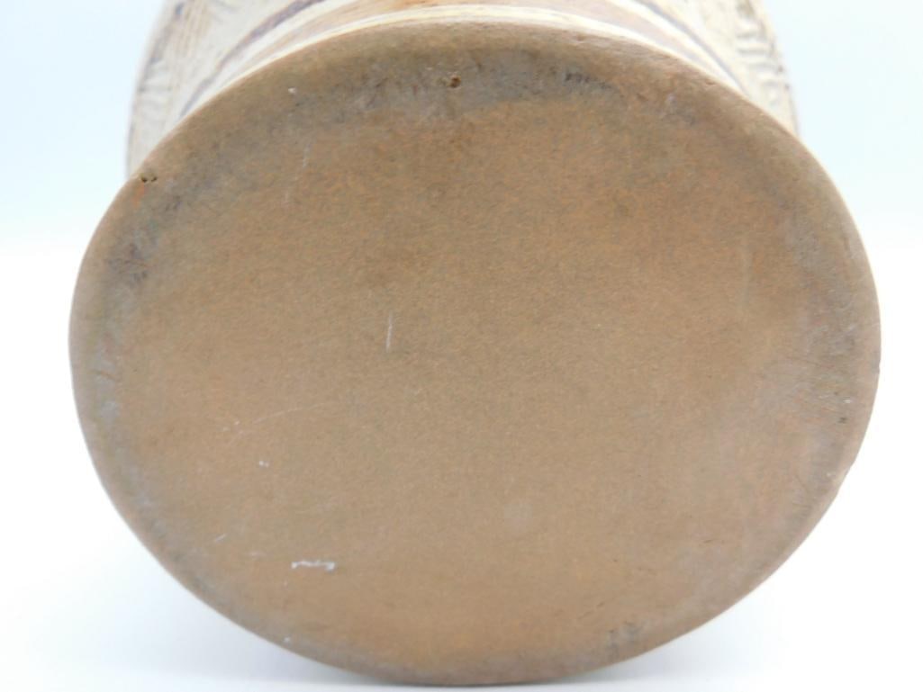 Rustic Ceramic Bowl With Geometric Patterns - 2