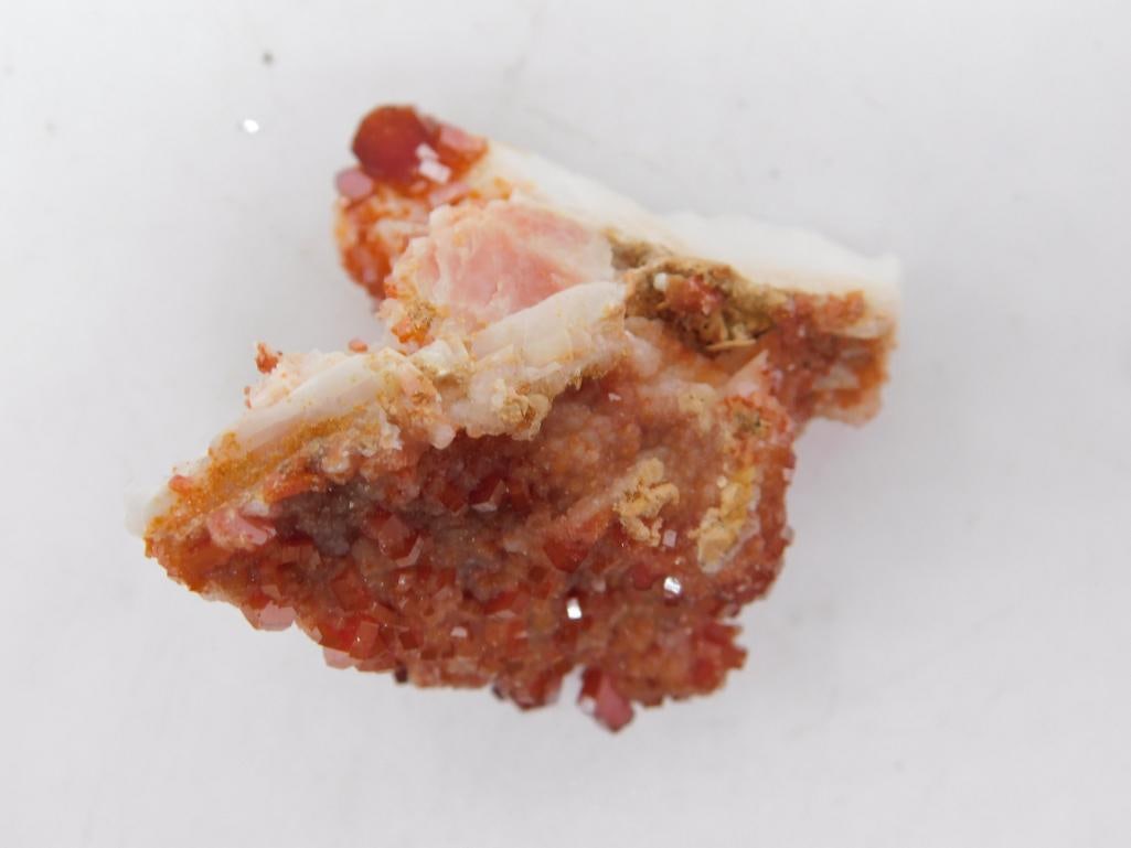 VANADINITE ON BARITE ROCK STONE LAPIDARY SPECIMEN: VANADINITE ON BARITE ROCK STONE LAPIDARY SPECIMEN