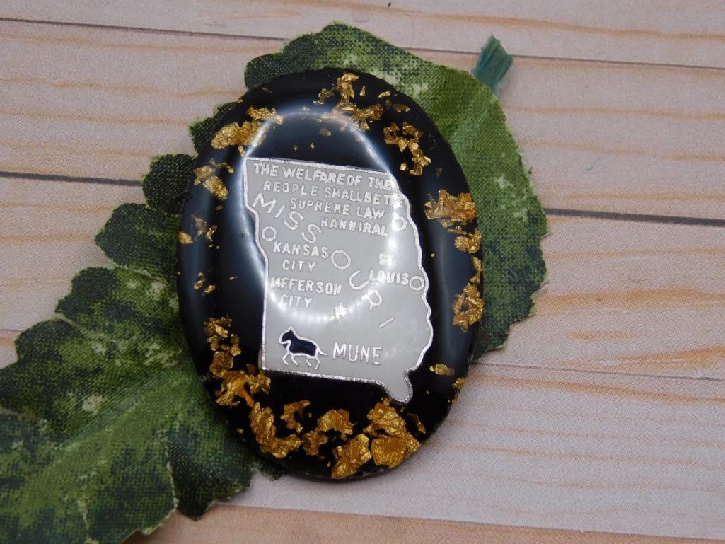 GOLD FLECKED MISSOURI CABOCHON ROCK STONE LAPIDARY SPECIMEN: GOLD FLECKED MISSOURI CABOCHON ROCK STONE LAPIDARY SPECIMEN