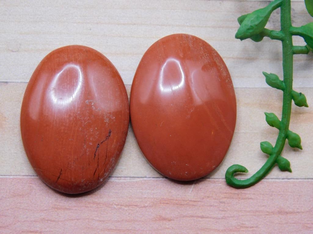 RED JASPER CABOCHONS ROCK STONE LAPIDARY SPECIMEN (1 of 2)