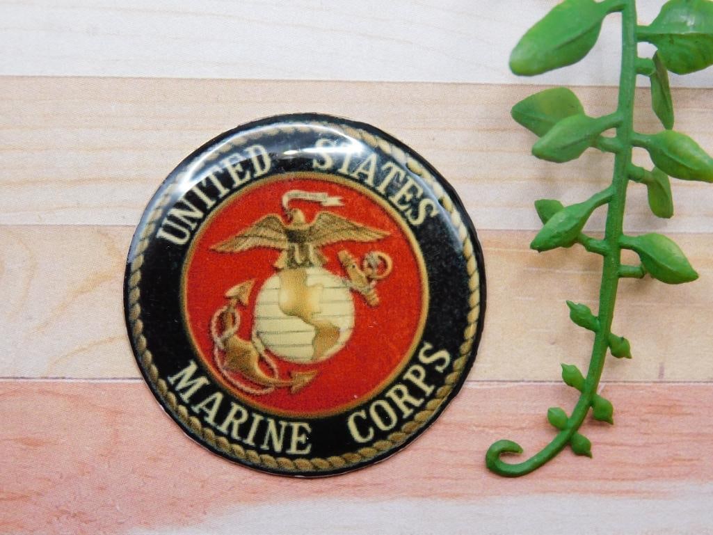 UNITED STATES MARINE CORPS CABOCHON ROCK STONE LAPIDARY SPECIMEN (1 of 2)