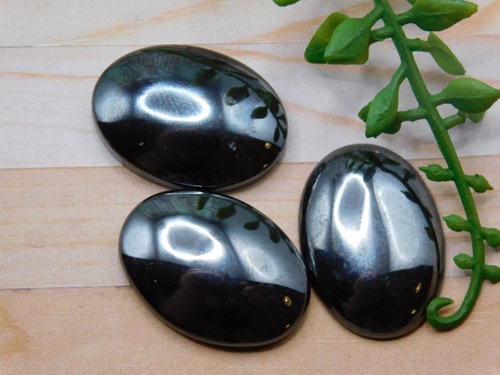 HEMATITE CABOCHONS ROCK STONE LAPIDARY SPECIMEN (1 of 2)