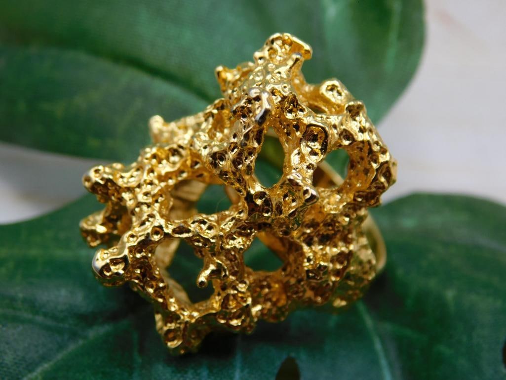 GOLD CLUSTER RING ROCK STONE LAPIDARY SPECIMEN: GOLD CLUSTER RING ROCK STONE LAPIDARY SPECIMEN