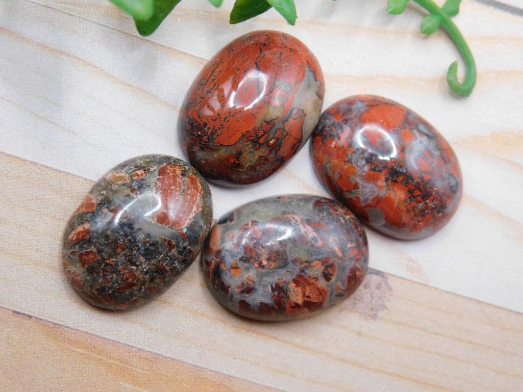 BRECCIATED JASPER CABOCHONS ROCK STONE LAPIDARY SPECIMEN: BRECCIATED JASPER CABOCHONS ROCK STONE LAPIDARY SPECIMEN