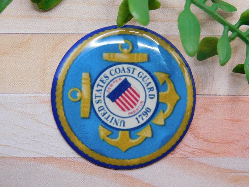 UNITED STATES COAST GUARD CABOCHON ROCK STONE LAPIDARY SPECIMEN (1 of 2)