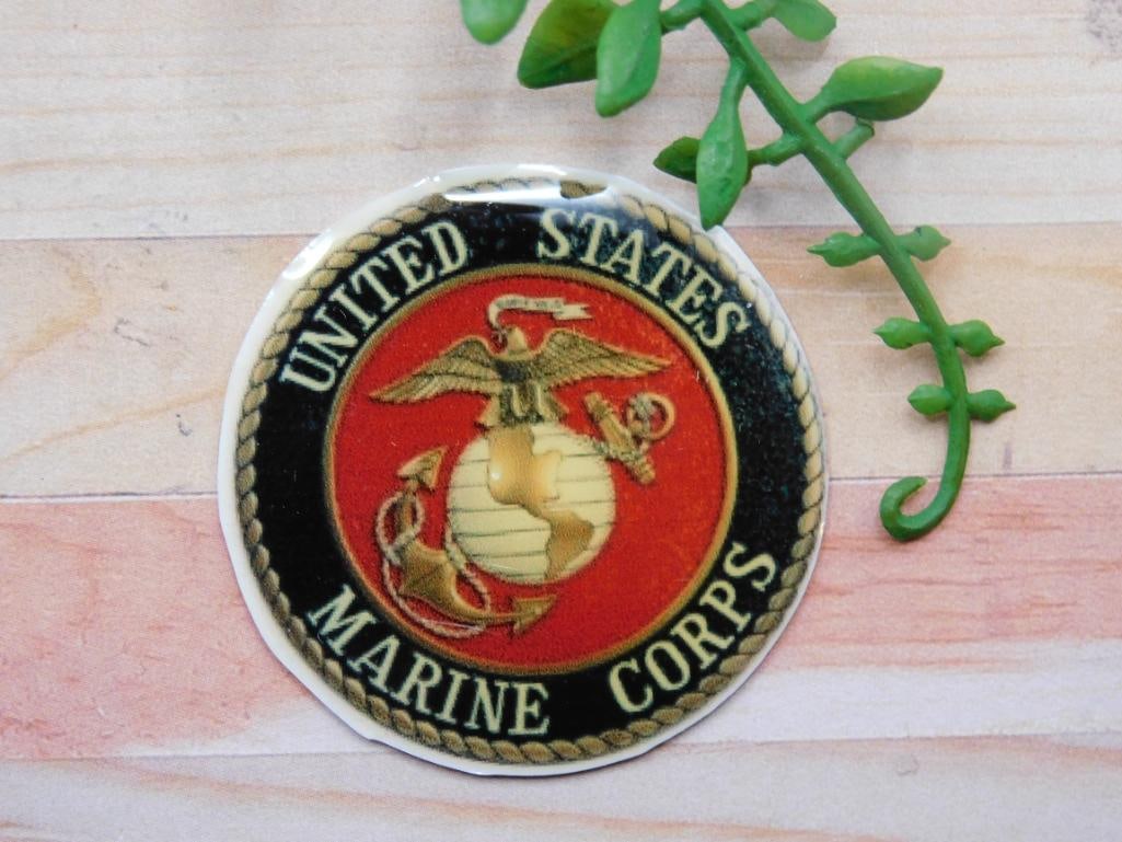 UNITED STATES MARINE CORPS CABOCHON ROCK STONE LAPIDARY SPECIMEN (1 of 2)