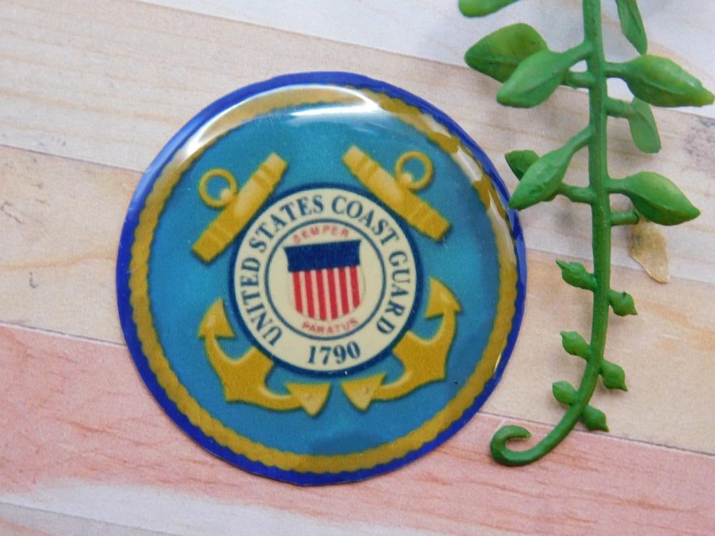 UNITED STATES COAST GUARD CABOCHON ROCK STONE LAPIDARY SPECIMEN (1 of 2)