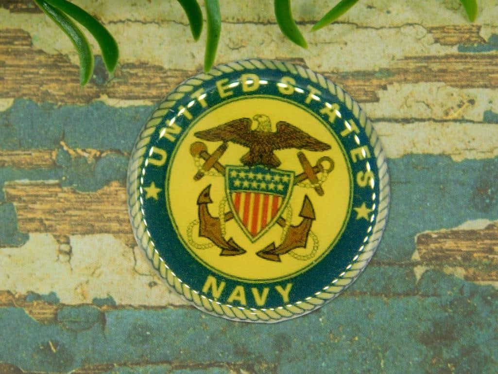 UNITED STATES NAVY CABOCHON ROCK STONE LAPIDARY SPECIMEN: UNITED STATES NAVY CABOCHON ROCK STONE LAPIDARY SPECIMEN