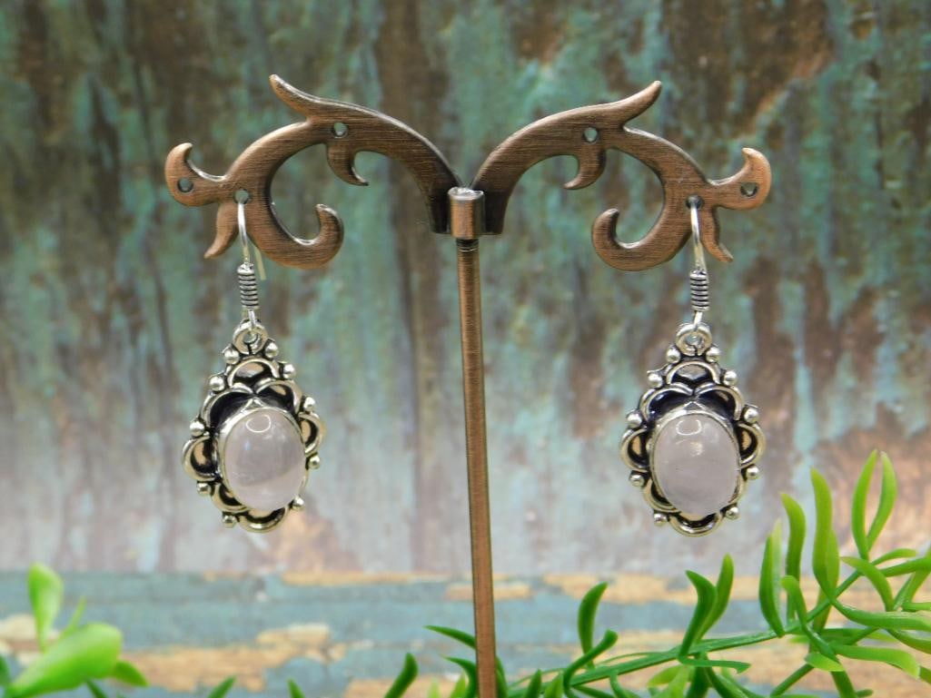 QUARTZ EARRINGS ROCK STONE LAPIDARY SPECIMEN: QUARTZ EARRINGS ROCK STONE LAPIDARY SPECIMEN