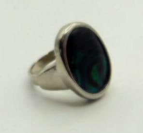 ABALONE STONE RING ROCK STONE LAPIDARY SPECIMEN (1 of 2)