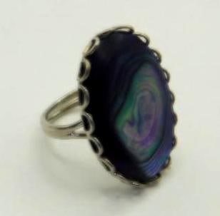ABALONE STONE RING ROCK STONE LAPIDARY SPECIMEN (1 of 2)