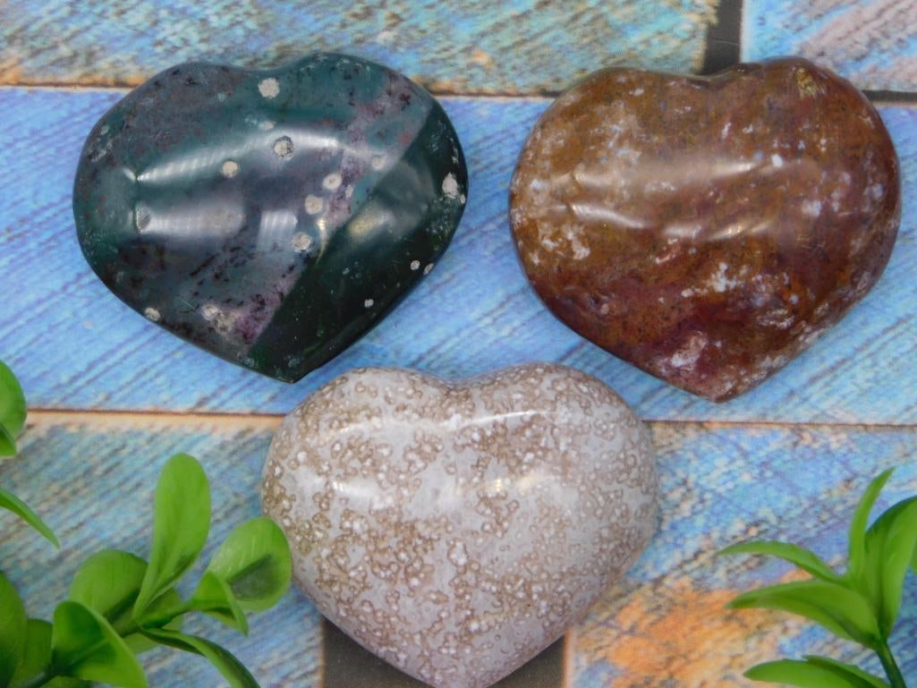 MIXED STONE HEART LOT ROCK STONE LAPIDARY SPECIMEN (1 of 2)