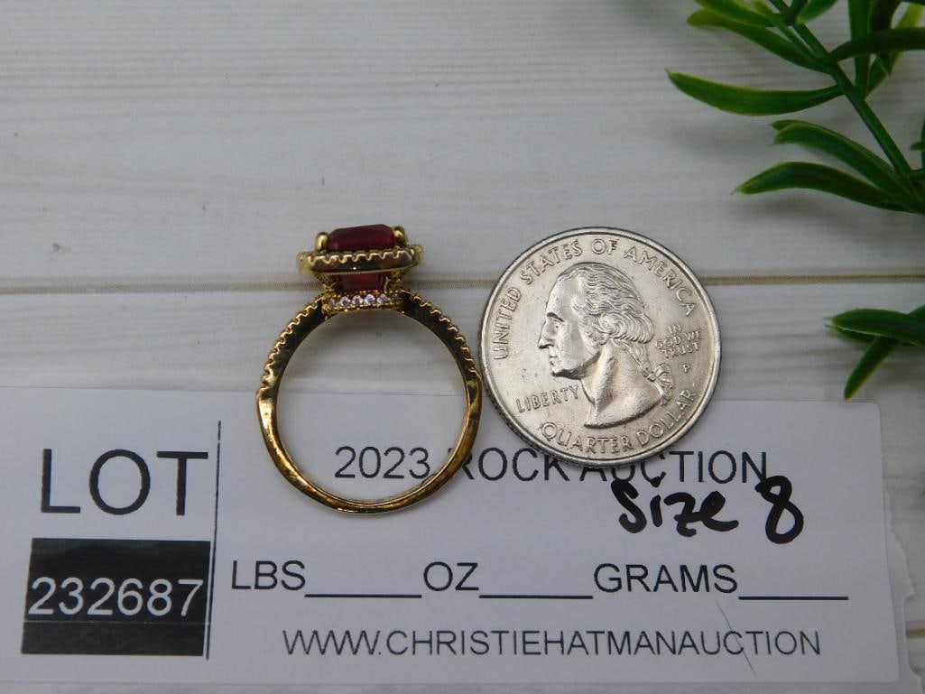 GENUINE STONE RING SIZE 8 - 2