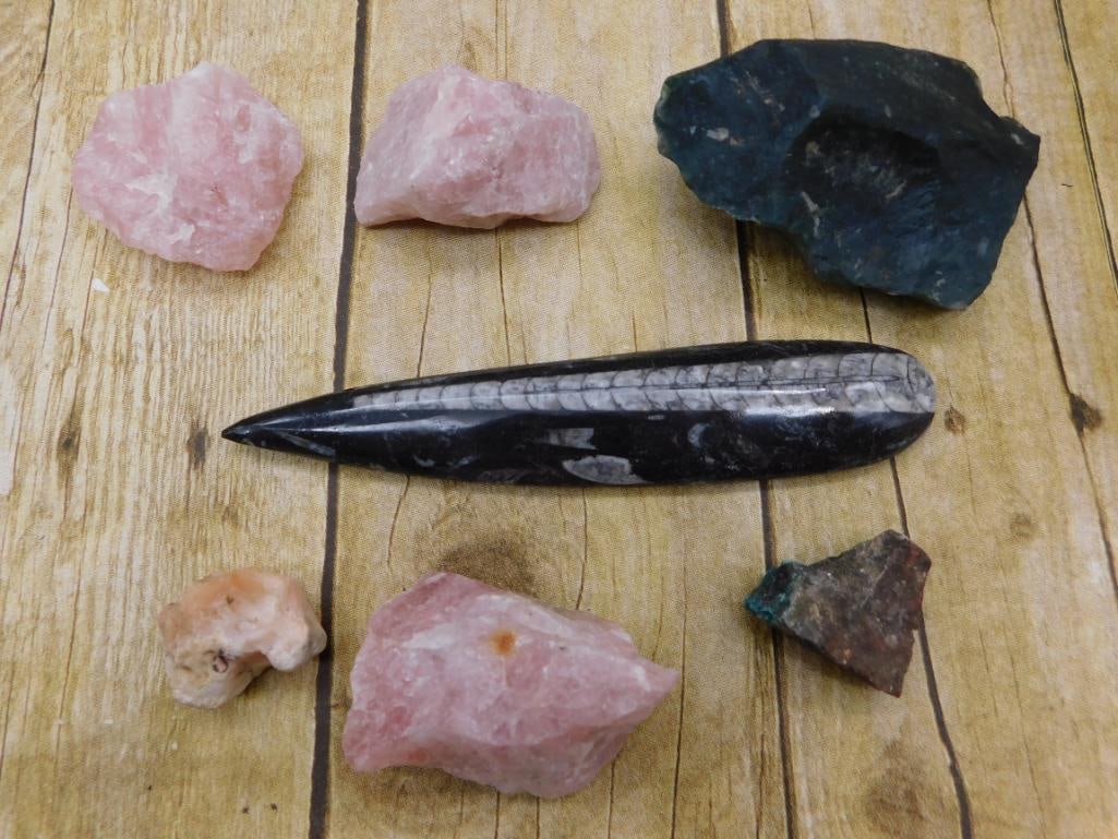 MIXED LOT ROCK STONE LAPIDARY SPECIMEN: MIXED LOT ROCK STONE LAPIDARY SPECIMEN