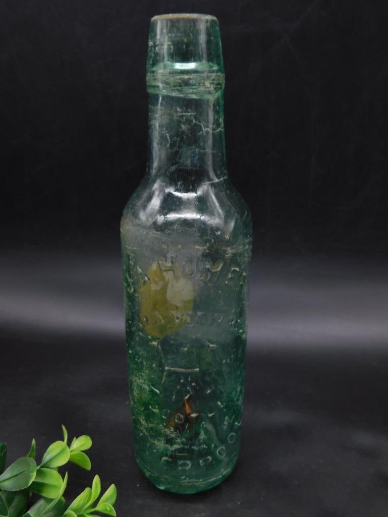 RARE EUROPEAN BLOB TOP GLASS MINERAL WATER BOTTLE VINTAGE ANTIQUE (1 of 5)