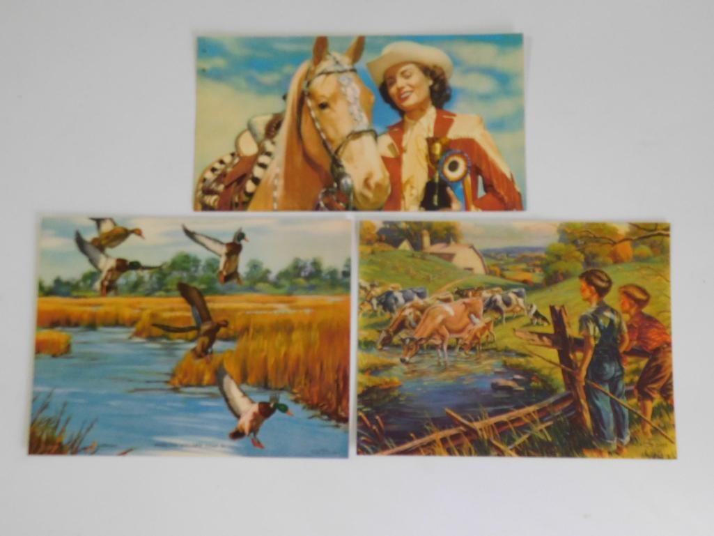 LOT OF THREE VINTAGE ARTWORK PRINTS VINTAGE ANTIQUE (1 of 2)