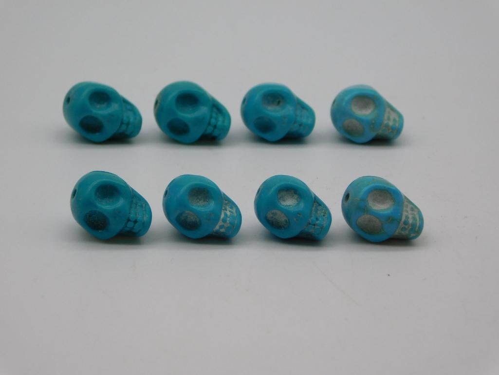 BEADED SKULLS TURQUOISE: BEADED SKULLS TURQUOISE