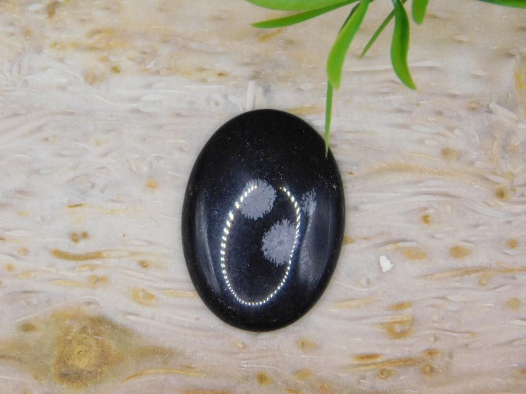 SNOWFLAKE OBSIDIAN CABOCHON ROCK STONE LAPIDARY SPECIMEN (1 of 3)