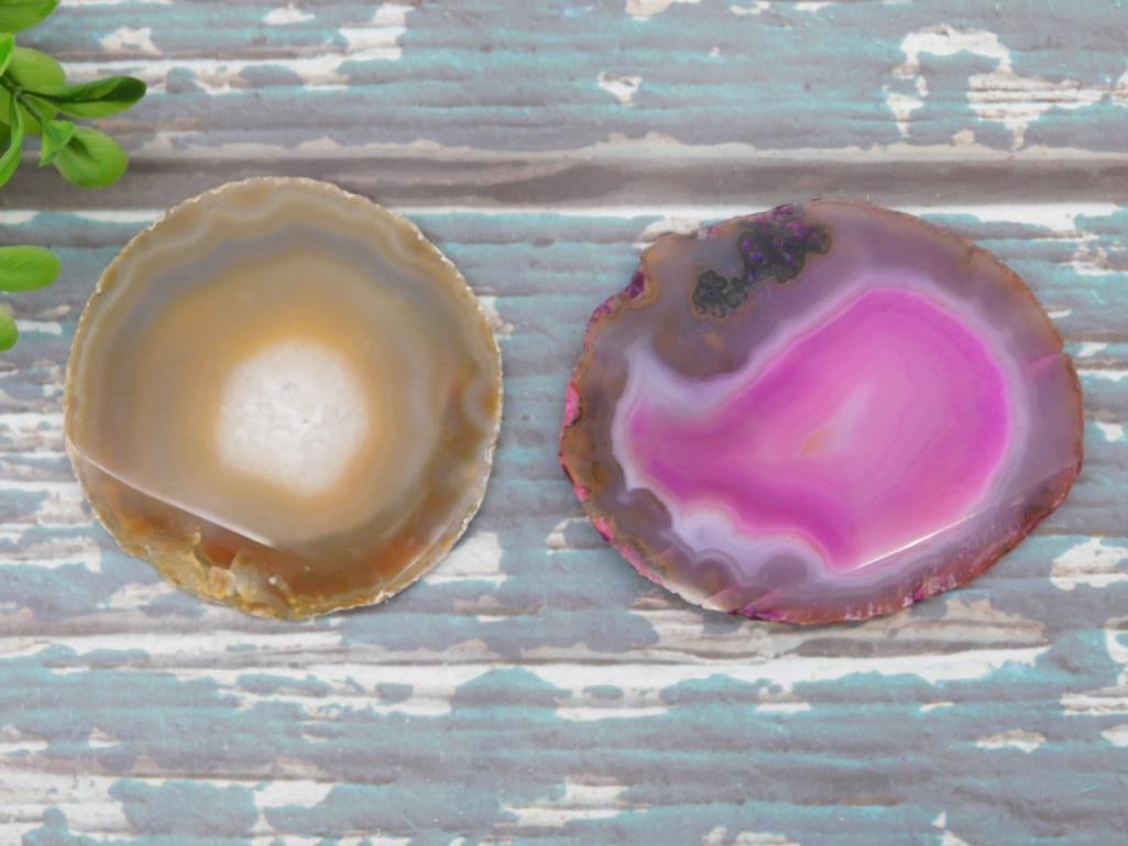AGATE SLICES ROCK STONE LAPIDARY SPECIMEN (1 of 2)