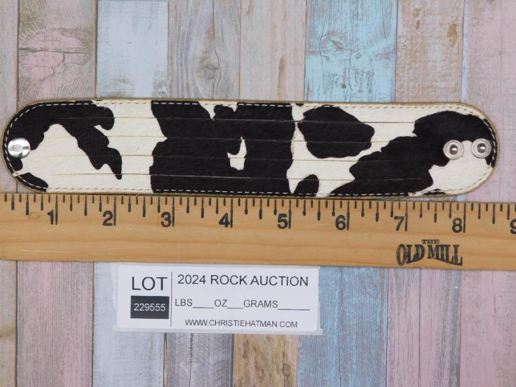 COW HIDE SNAP BRACELET - 2