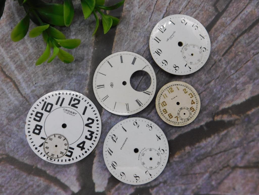 Five Vintage Watch Faces with Mixed Designs Watchmaker Watchmaking Tools: Five Vintage Watch Faces with Mixed Designs Watchmaker Watchmaking Tools